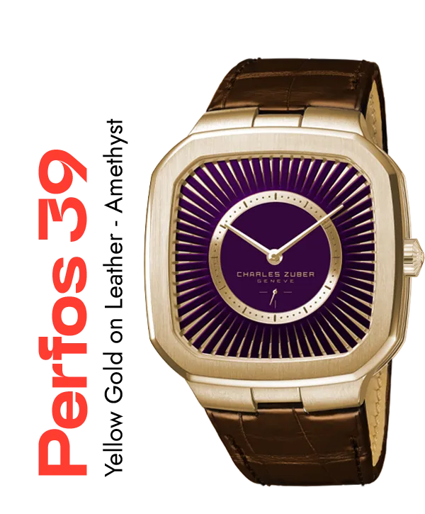 perfos 39 Yellow Gold on Leather Amethyst 1