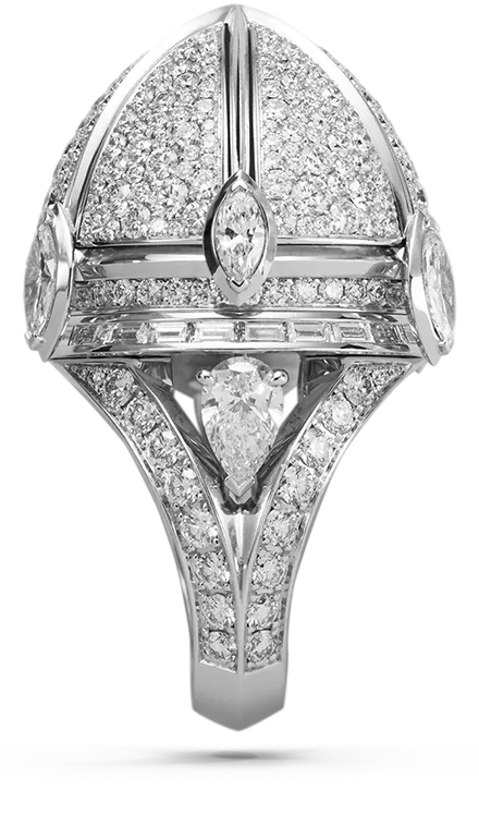 ring diamond rutilated quartz